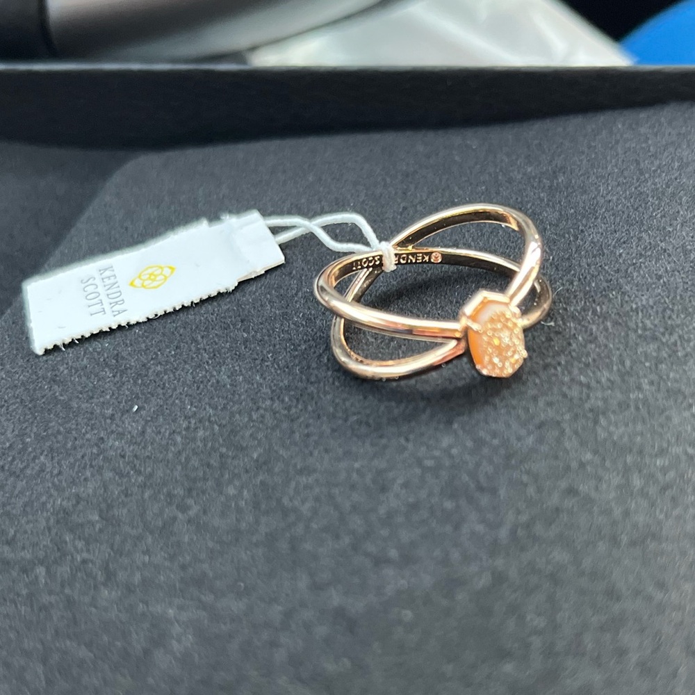 Kendra Scott Emilie double band rose gold drusy ring